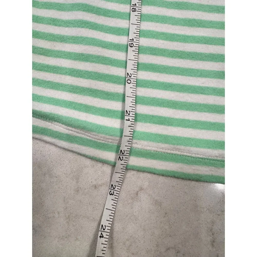 Maeve Cotton Tank Top Green & White Striped Women's XL French Coastal Spring - Picture 10 of 12